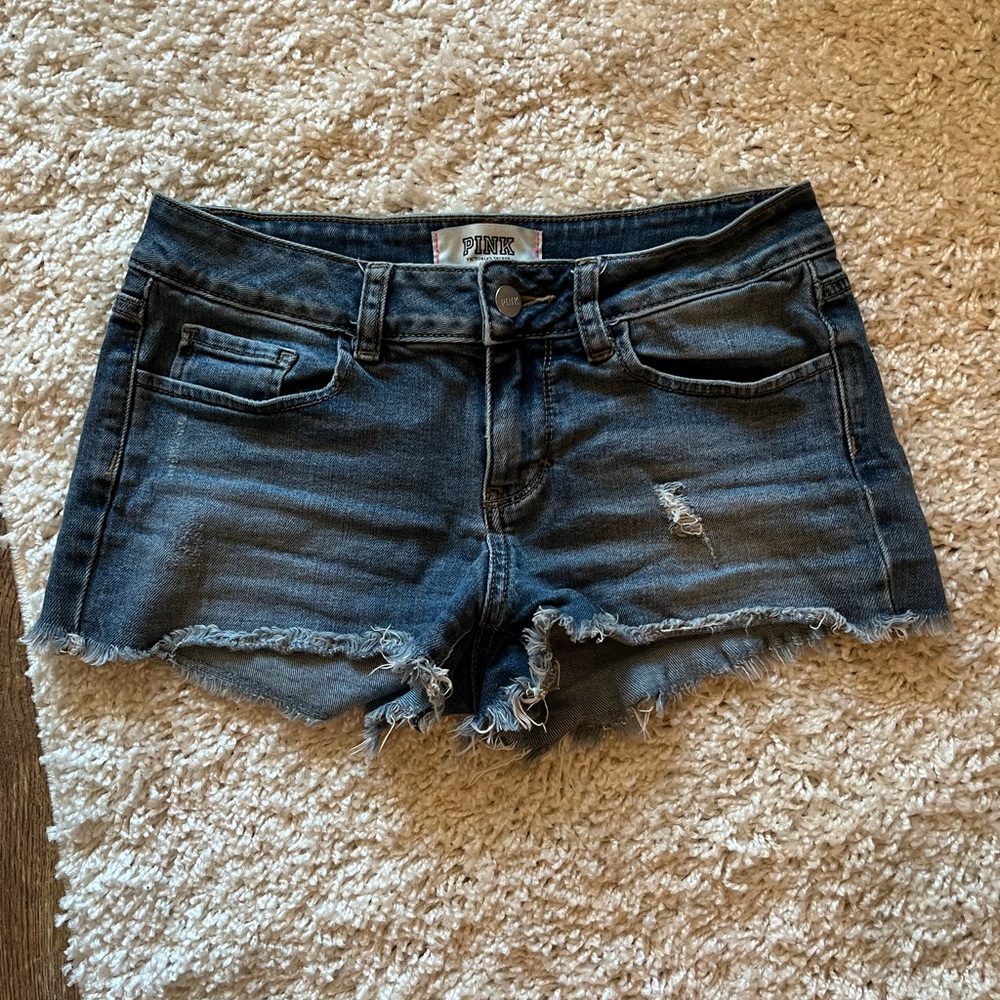VS PINK Distressed Denim Shorts